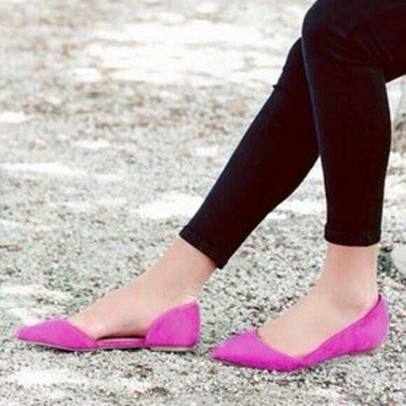 Hot Pink D'Orsay Flats - EUC - 8.5 - Picture 1 of 6